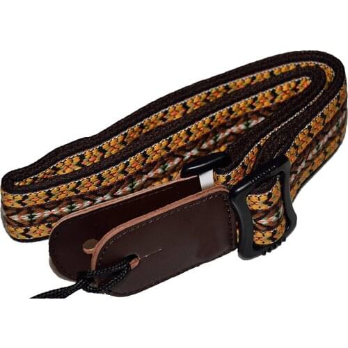 MagiDeal Soft Cotton Leather Ukulele Adjustable Shoulder Strap 1.5"