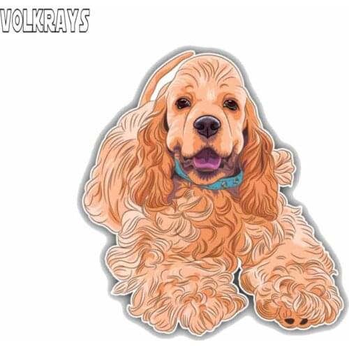 Volkrays Personality Car Sticker American Cocker Spaniel Dog Accessories Erflective Waterproof Sunscreen Vinyl Decal,12cm*11cm