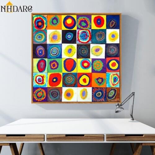 Wassily Kandinsky Concept Iridescence Dot Inspection Canvas Art Print Painting Poster Wall Picture for Living Room Home Decor