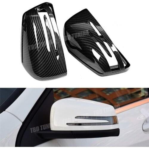 For Mercedes W204 W212 W207 W176 W218 Carbon Fiber Look Mirror cover for Mercedes A B C E S CLS GLK CLS Class