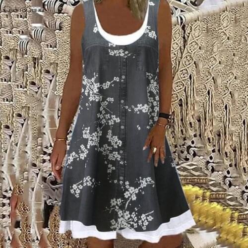 2021 Womens Summer Casual Swing T-shirt Dresses Beach Cover Up Floral Printed Loose Dress Vestidos Women Clothing Dropshipping