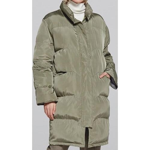 Winter Women Coat Warm Thick New Korean Long Over Knee Cotton Jacket Loose Casual Parka Stand Collar Windproof Coat Plus Size