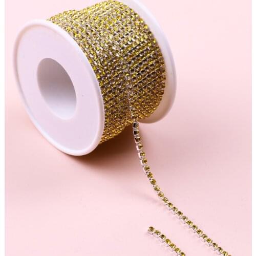 10 Yard /High Density Hot Sale 2/2.5/2.8/3mm Flatback Fashion Rhinestone Cup Chain For Decor Craft Sewing Clothes Accessories