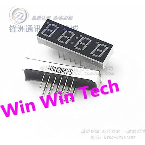 100PCS A total of 4 HSN-2842S 0.28 inch four digital tube red intermediate point