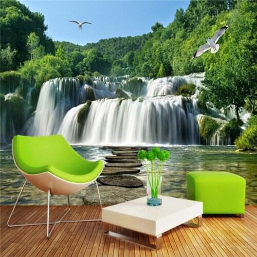 3d Watercolor Scenery Landscape Wallpaper Wallpaper Seamless Large Wall Painting Living Room TV Wall Wall Painting