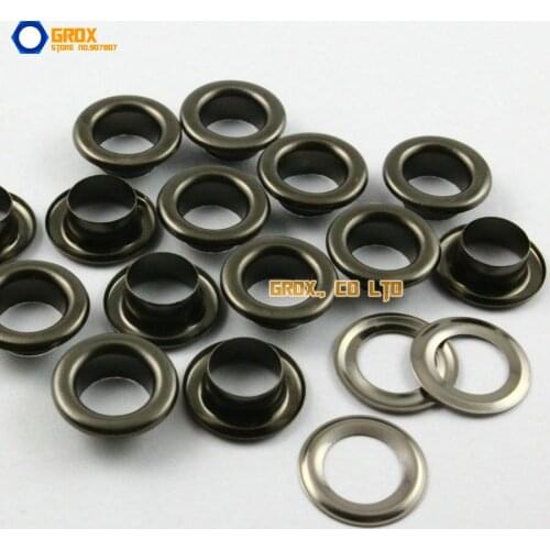 500 Set 14*8*5mm (Outer diameter * Inner diameter * Height) Gunmetal Round Eyelet Grommet