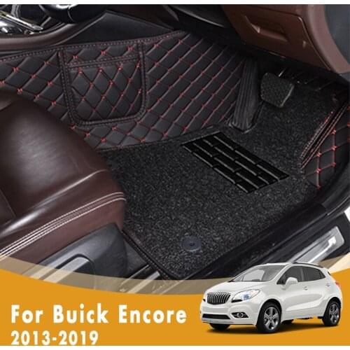 RHD Custom Car Floor Mats For Buick Encore 2019 2018 2017 2016 2015 2014 2013 Luxury Double Layer Wire Loop Foot Pedal Carpets