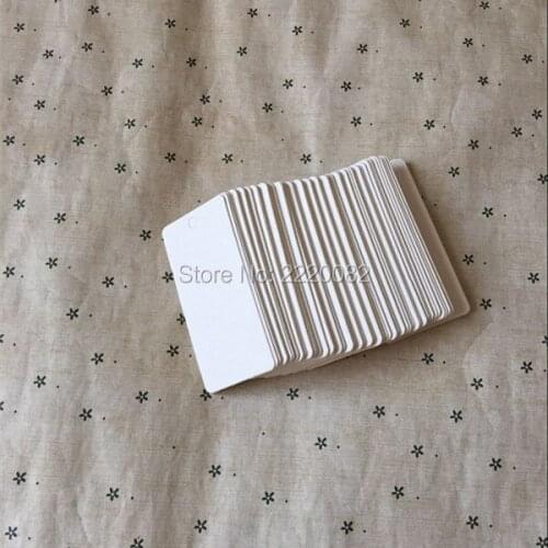 Free shipping wholesales 4x8cm 400 pcs a lot blank white 350gsm paper tag gift packing labels/garment printed labels hang tag
