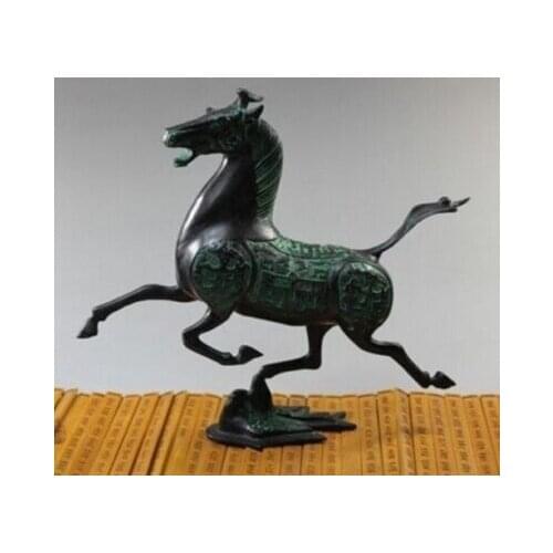 Art Bronze Decoration Crafts Brass Antique Exquisite Old Chinese bronze statue horse fly swallow Figures sculpture