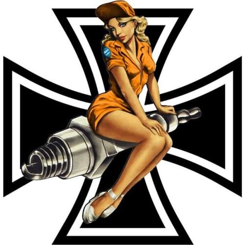 Fuzhen Boutique Decals Exterior Accessories Retro Pin Up Girl Locker Toolbox Stickers Laptop Car Truck Bike Old School Stickers