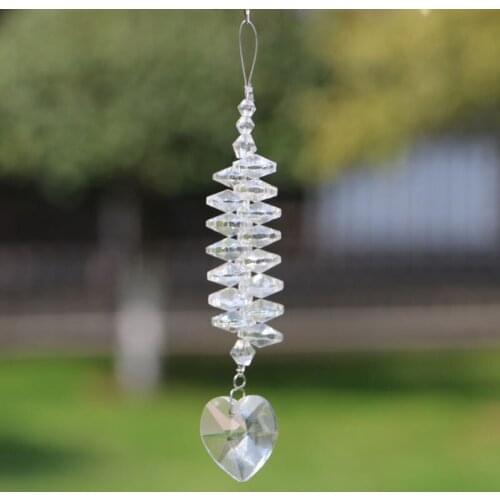 1PCS Crystal Pendant Chandelier Suncatchers Prisms Hanging Crystals Heart Pendants for Home,Office,Garden Decoration