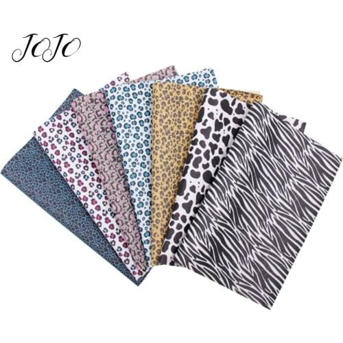 JOJO BOWS 22*30cm 1pc Faux Synthetic Leather Fabric For Craft Colored Animal Print Sheet For Needlework DIY Hairbow Bag Material
