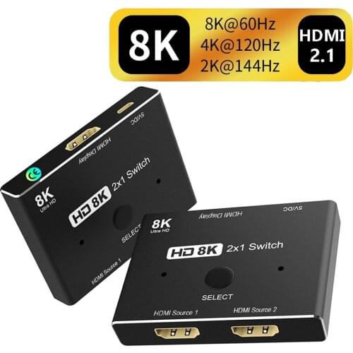 Switch HDMI 2.1-compatible 4K 120Hz HDMI Switch 2X1 for PS5 Xbox ones apple TV 8K HDMI 2X1 Switcher