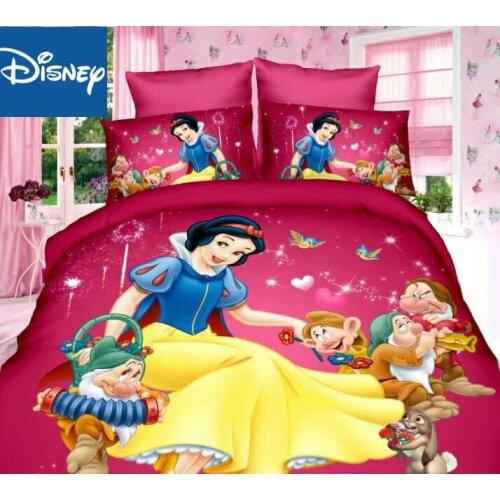 Disney snow white bedding set for girls bedroom decor single size duvet covers bedspread twin fitted sheet 3pcs new home textile