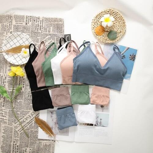 SALSPOR Women Seamless Bra Panties Set Seamless Wireless Padded Bras Suit Sport Underwear Set Soft Backless Lingerie Bralette