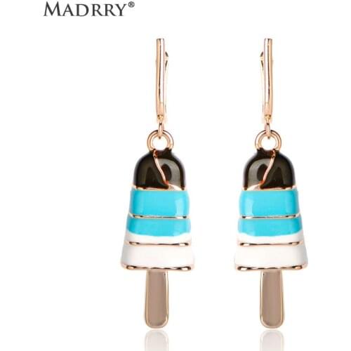 Madrry Romantic Ice Cream Shape Drop Earrings D Hooks Ear Jewelry Women Wedding Accessories Harajuku Dangle Pendant Earring