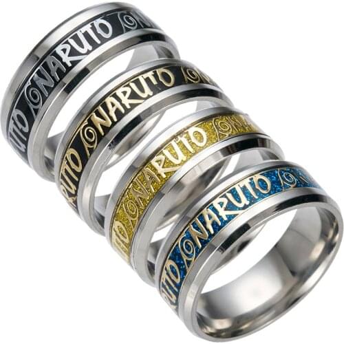 Fashion Titanium Anime ring Hokage Ninjia Titanium Steel ring new arrival men ring Cartoon Commemorative gift women ring