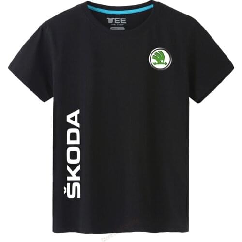 2019 mens T-shirt men round neck Skoda T-shirt casual short-sleeved cotton Tees men t Shirt