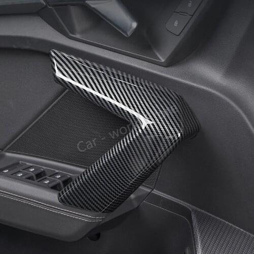 For Audi A3 Interior Door Handles Cover Protector Carbon Fiber Style Car Inner door handle Fit audi A3 2021 Interior Accessories