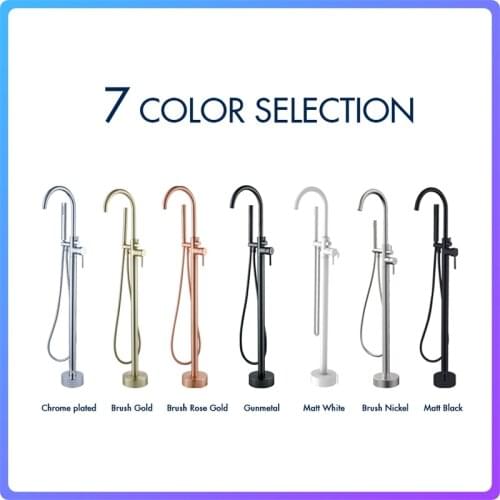 Bathtub floor stand faucet white mixer bath stand Brass tap black shower rack gold bathroom faucets Freestanding set fittings