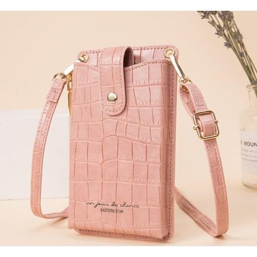 2021 New Ladies Mobile Phone Messenger Bag Fashion Multifunctional Stone Pattern Solid Color Casual Diagonal Shoulder Bag Women