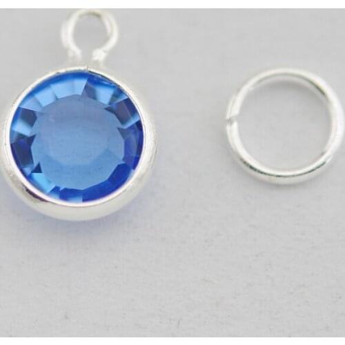 New Arrivals 10PCS 6mm Birthstone100% crystal with Silver Rings floating Drop Charms for Personalized Necklace