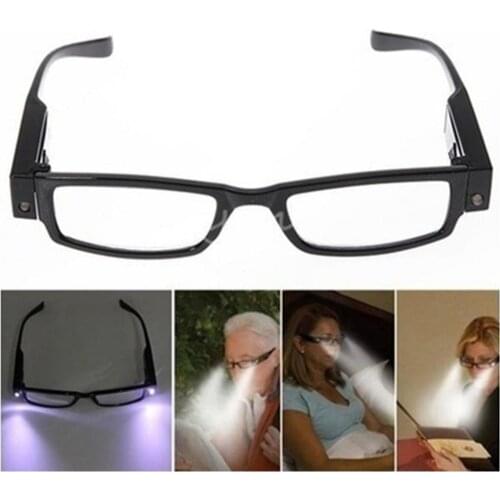 Unisex Rimmed Reading Eyeglasses Glasses Spectacles Magnifier with LED Light