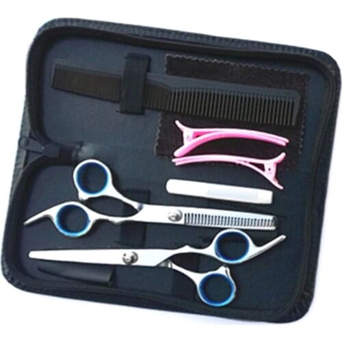 Barber And Hairdressing Tool Set Flat Tooth Clipper Curved Finger Rest Scissors Is Highly Polished Sharp 1 Set
