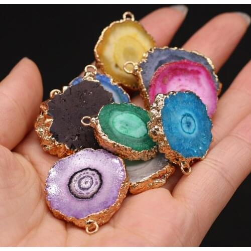 Natural Flower Druzy Pendants Irregular Gold plated Slice Agates Druzy Charms for Jewelry Making Diy Necklace Earrings Gifts