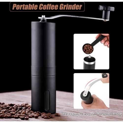 Portable Manual Coffee Grinder Hand Crank Stainless Steel Ceramic Burr Coffee Mill
