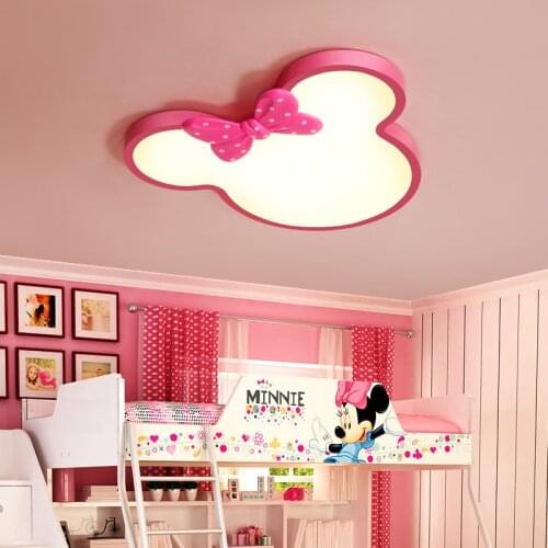 Ceiling childrens lamp Simple Modern Girl Personality Creative Pink Lovely Princess Warm Room Lamp Bedroom Ceiling Lights