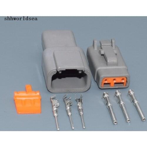 Shhworldsea 3Pin DTM Wire Connector Gray Waterproof Female Male Auto Plug DTM06-3S/ATM06-3S DTM04-3P/ATM04-3P