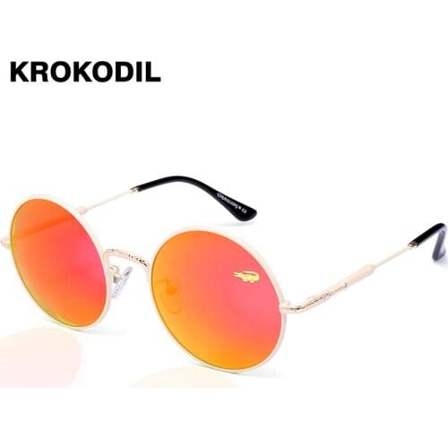 Krokodil Gothic Sunglasses POLARIZED Men Steampunk Round Metal Frame Sun Glasses Eyewear Brand Designer High Quality UV400 2848