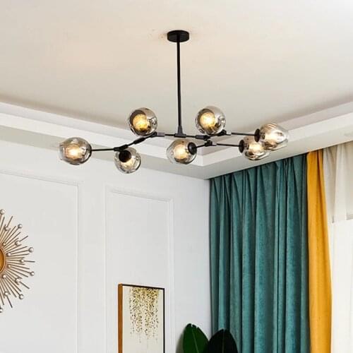Modern LED Chandelier For Living Room Bedroom Villa Hanging Lmaps Nordic Glass Ball Chandelier Lighting Kitchen Light Fixtures