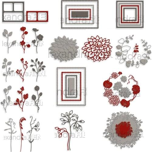 Piggy Craft metal cutting dies cut die mold Various leaves flower frame Scrapbook paper craft knife mould blade punch stencils