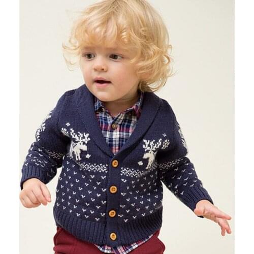 2019 Baby Boys Sweaters Knitted Christmas Deer Baby Girls Sweater Children Cardigan Infantil Menina Kids Clothing Girls Pullover