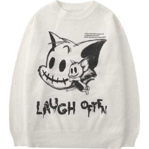 Graphic Printed Male Sweater 2021 Winter New Couple Sweaters Casual Oversize Mens Pullovers Korean Streetwear