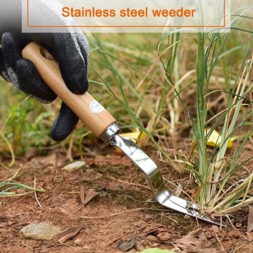 Stainless Steel Grass Rooter Weeder Garden Weeding Tool with Non-slip Handle PI669