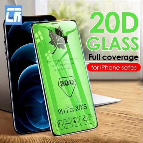 20D Full Cover Glass For iPhone X XS XR Max 11 Pro Tempered Glass for iPhone 12 Pro Max 6 7 8 Plus SE 12 Mini Screen Protector