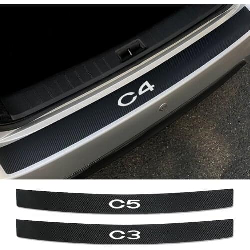 Carbon Fiber Protector Auto Decor Decal Car Rear Bumper Guard Vinyl Stickers For Citroen C4 C1 C5 C3 C6 C-ELYSEE VTS Accessories