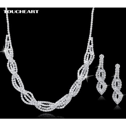 TOUCHEART Wedding Jewellery Set Crystal Bridal Jewelry Sets For Women Bridesmaid Gift Statement Necklace/Earrings Set SET150006