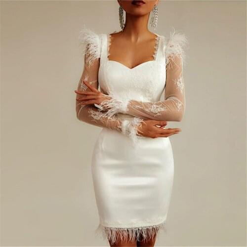 Celebrity bandage dress elegant woman square collar full sleeves lace dress autumn new woman dress vintage vestios bandagem