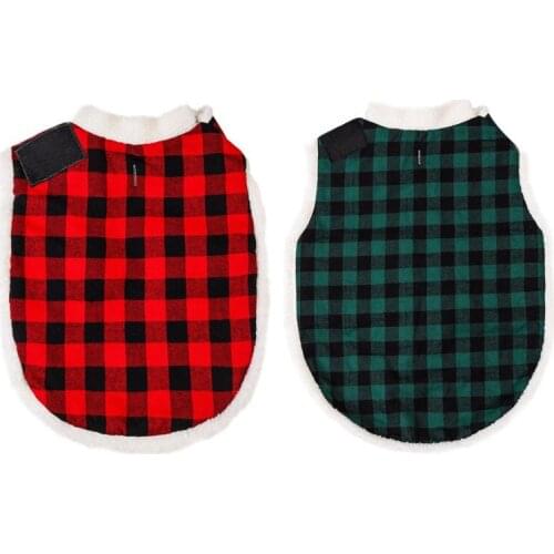 Dog Winter Coat Warm Pet Dog Clothes Plaid Reversible Dog Vest Waterproof Jacket Cold Weather Pet Apparel For Small Large Dogs