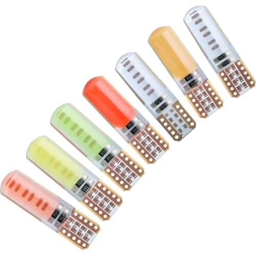 1PCS Silica Gel T10 COB 12 W5W Wedge Light Auto Marker Light Reading Dome Lamp Clearance Light Auto LED Turning Light 12V Canbus