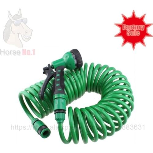 106 9050 Coil Water Hose with Nozzle 1/2" Diameter X 25’ Length Water Hose Horse Grooming Flexible and Tough Polyurethane Tube