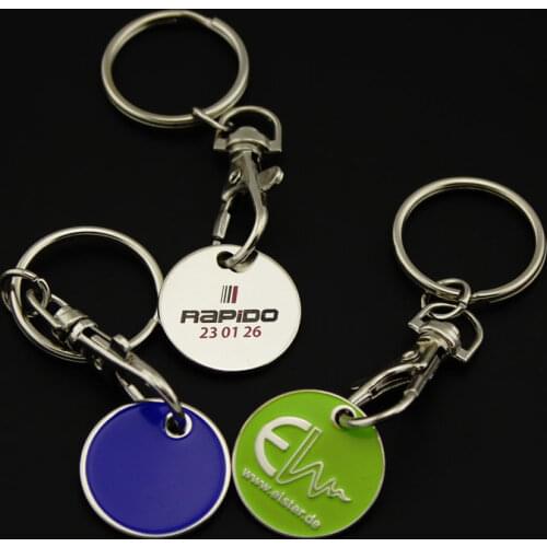 2Pcs Coin Holder Token Trendy Shopping Carts Keychain Random Style Metal Creative Shopping Trolley Token Keyrings Accessories