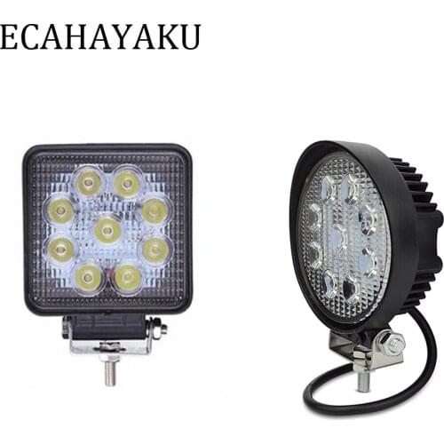 ECAHAYAKU 4 Inch 27W 6000K 12V LED Work Light Spot Round LED Offroad Light Lamp Worklight for Off road Motorcycle Car Truck Boat