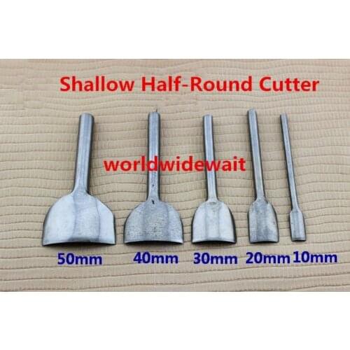 5PC Shallow Half-Round Cutter DIY Belt Leather Craft Punch Tool 10/20/30/40/50MM