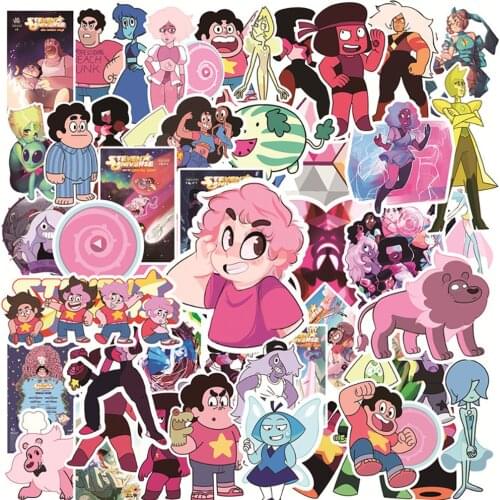 50PCS Funny Anime Steven Universe Stickers Travel Luggage Guitar Fridge Laptop Waterproof Cartoon Sticker Joke Decals for Kids