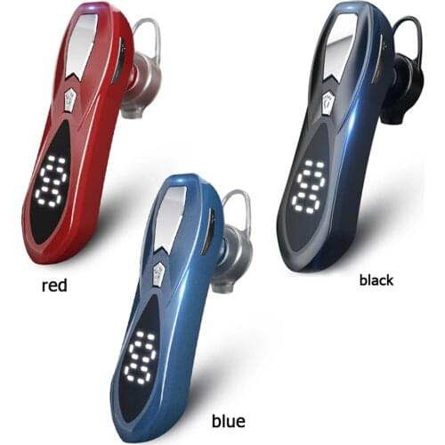 F9 Bluetooth-compatible Earpiece V5.0 Wireless Handsfree Headset with Microphone Digital Battery for Trucker Driver Business